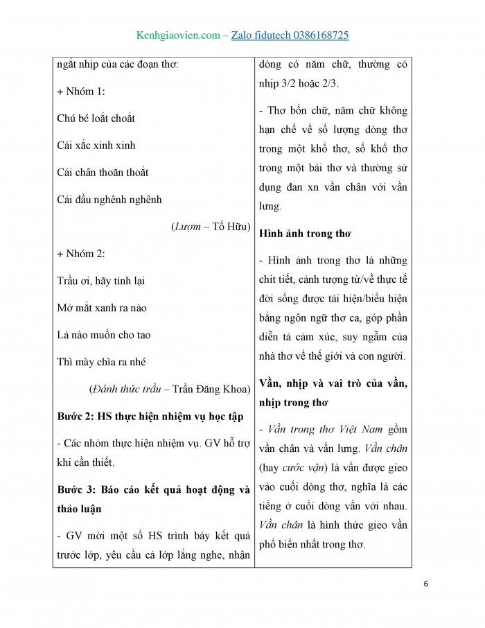 Giáo án và PPT Ngữ văn 7 chân trời Bài 1: Lời của cây (Trần Hữu Thung)