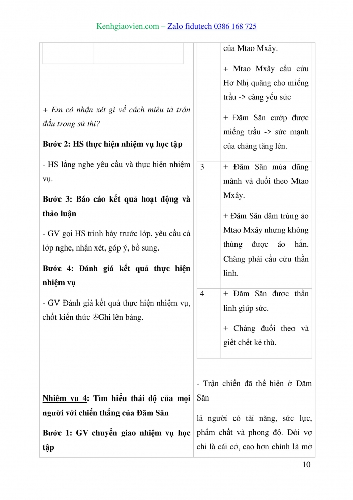 Giáo án và PPT Ngữ văn 10 cánh diều Bài 1: Chiến thắng Mtao Mxây (Trích sử thi Đăm Săn)