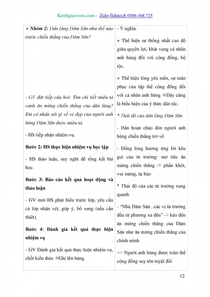 Giáo án và PPT Ngữ văn 10 cánh diều Bài 1: Chiến thắng Mtao Mxây (Trích sử thi Đăm Săn)