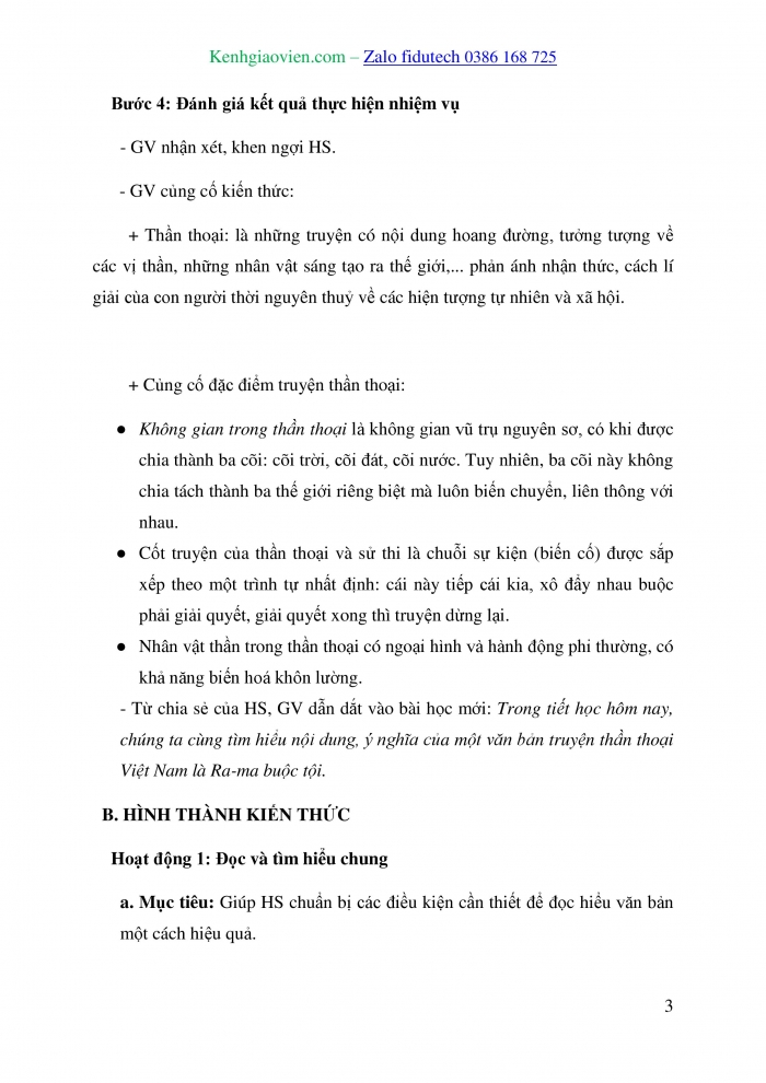 Giáo án và PPT Ngữ văn 10 cánh diều Bài 1: Thần Trụ trời (Thần thoại Việt Nam)