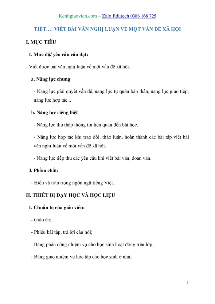 Giáo án và PPT Ngữ văn 10 cánh diều Bài 1: Viết bài văn nghị luận về một vấn đề xã hội