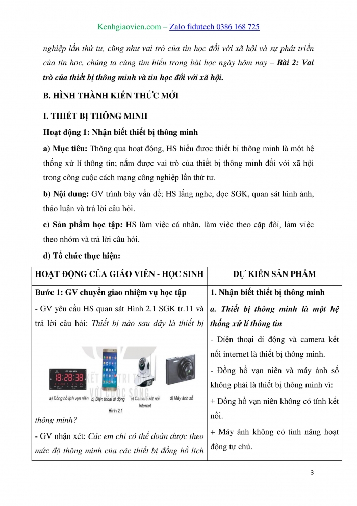 Giáo án và PPT Tin học 10 kết nối Bài 2: Vai trò của thiết bị thông minh và tin học đối với xã hội