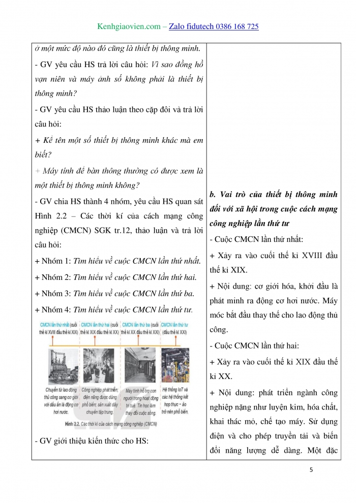 Giáo án và PPT Tin học 10 kết nối Bài 2: Vai trò của thiết bị thông minh và tin học đối với xã hội