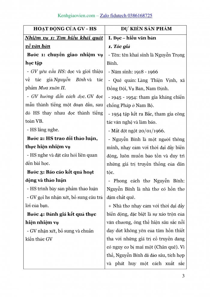 Giáo án và PPT Ngữ văn 8 chân trời Bài 2: Mưa xuân II (Nguyễn Bính)