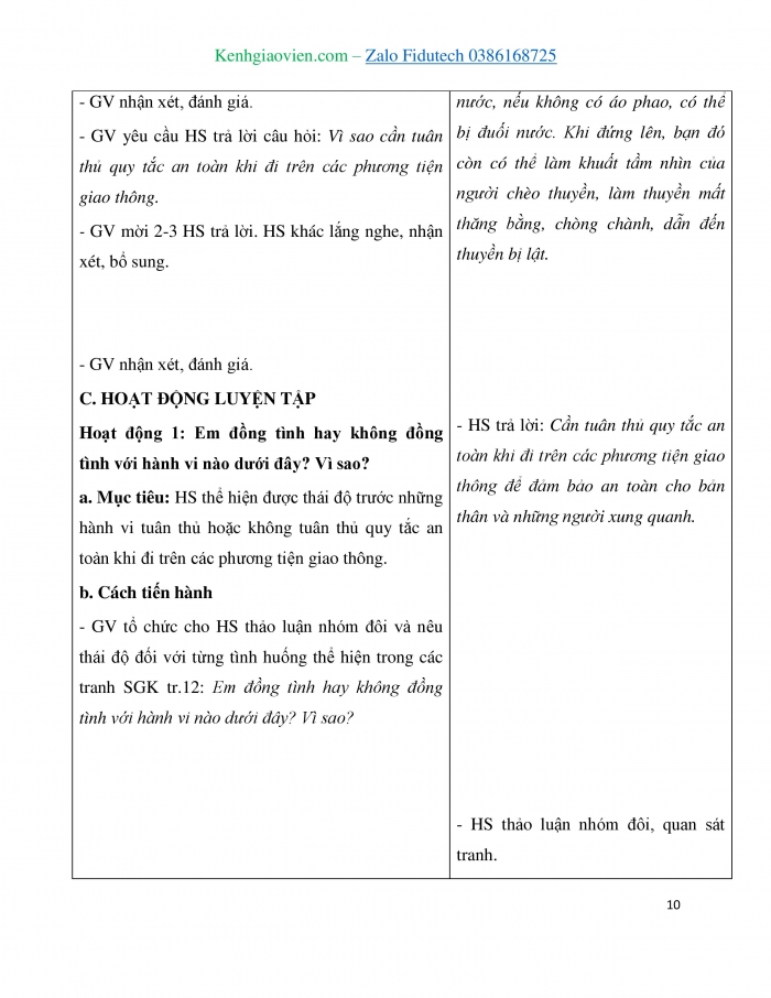 Giáo án và PPT Đạo đức 3 chân trời Bài 2: An toàn khi đi trên các phương tiện giao thông