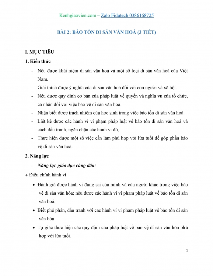 Giáo án và PPT Công dân 7 cánh diều Bài 2: Bảo tồn di sản văn hoá