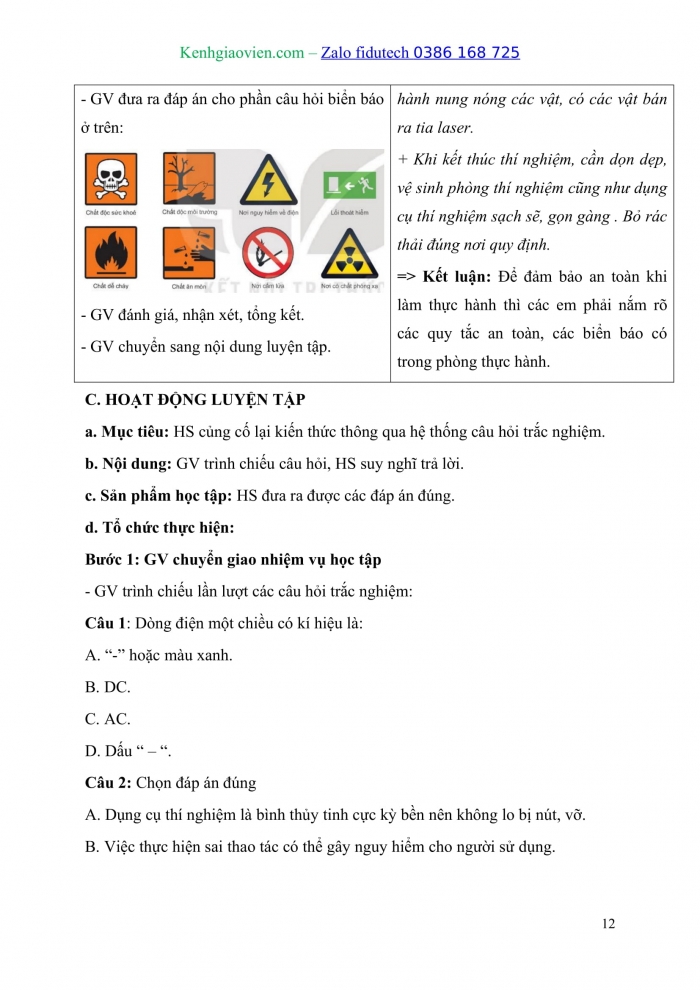 Giáo án và PPT Vật lí 10 kết nối Bài 2: Các quy tắc an toàn trong phòng thực hành Vật lí