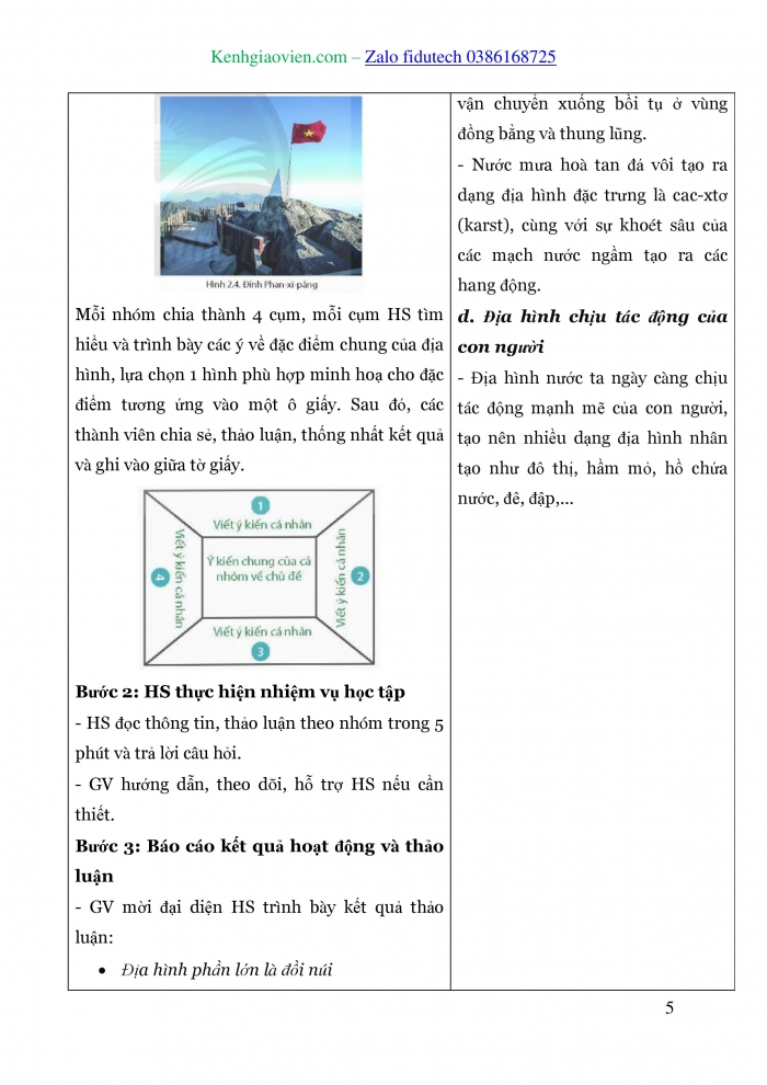 Giáo án và PPT Địa lí 8 chân trời Bài 2: Đặc điểm địa hình