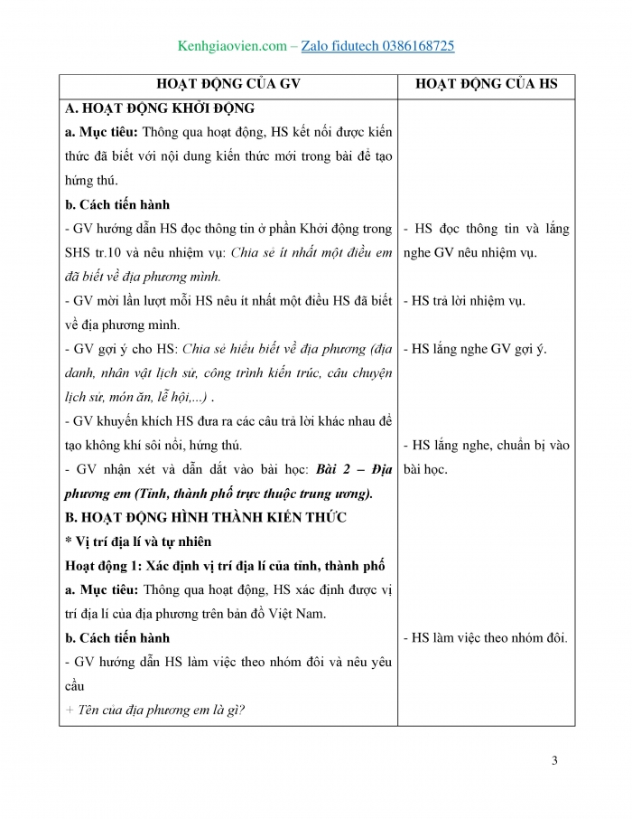 Giáo án và PPT Lịch sử và Địa lí 4 cánh diều Bài 2: Địa phương em (tỉnh, thành phố trực thuộc Trung ương)