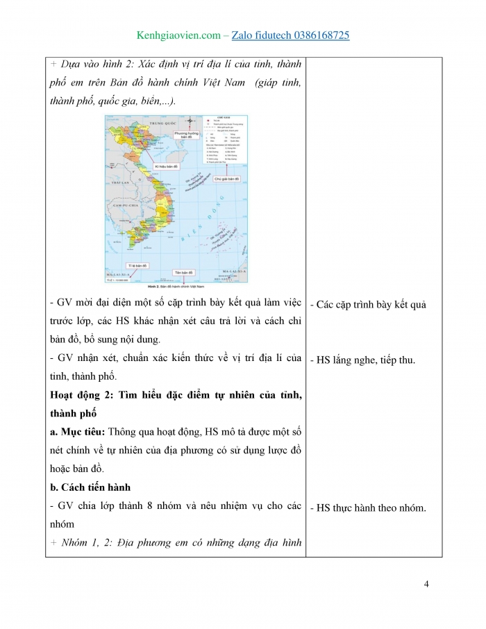 Giáo án và PPT Lịch sử và Địa lí 4 cánh diều Bài 2: Địa phương em (tỉnh, thành phố trực thuộc Trung ương)