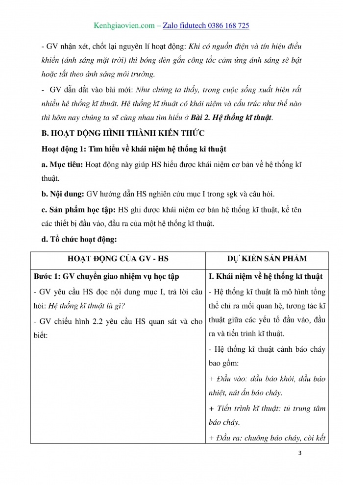 Giáo án và PPT Thiết kế và Công nghệ 10 kết nối Bài 2: Hệ thống kĩ thuật