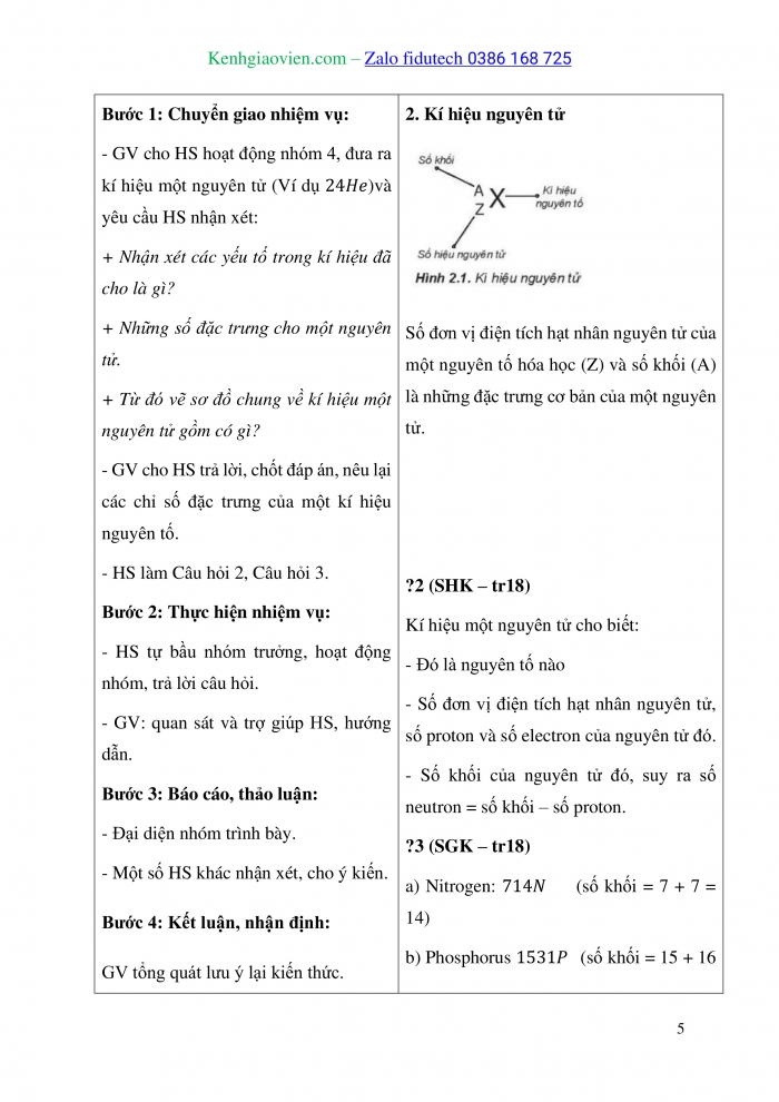 Giáo án và PPT Hoá học 10 kết nối Bài 2: Nguyên tố hoá học