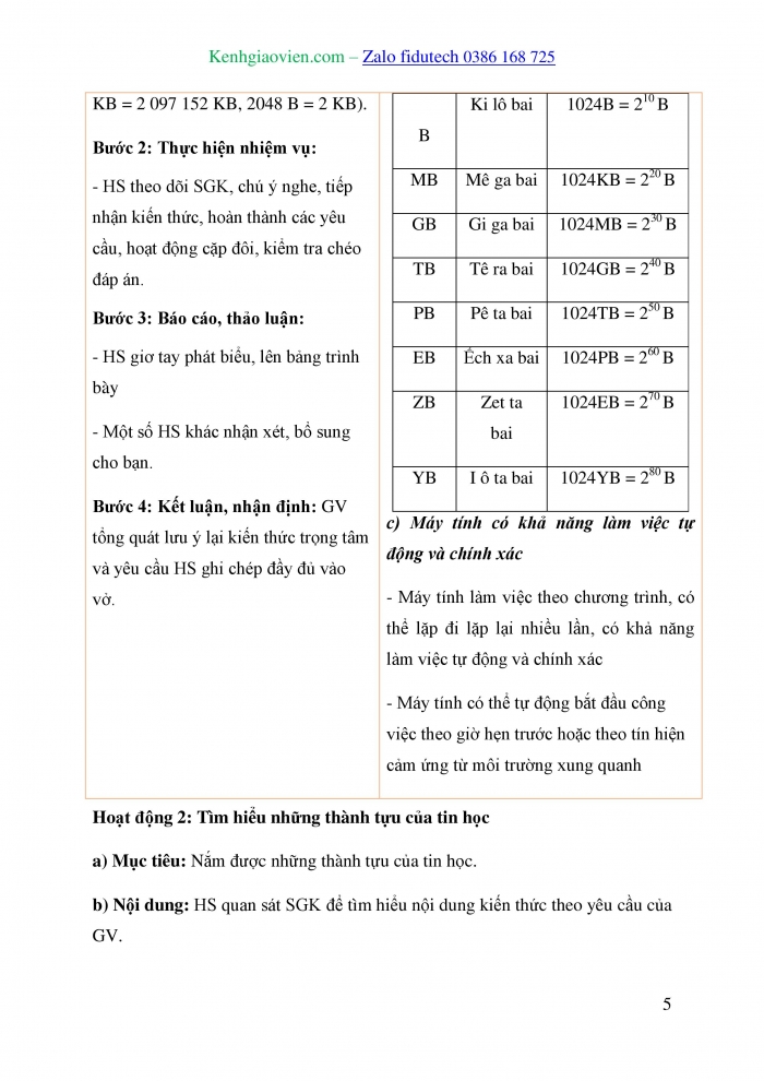 Giáo án và PPT Tin học 10 cánh diều Bài 2: Sự ưu việt của máy tính và những thành tựu của tin học