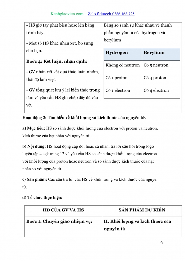 Giáo án và PPT Hoá học 10 cánh diều Bài 2: Thành phần của nguyên tử