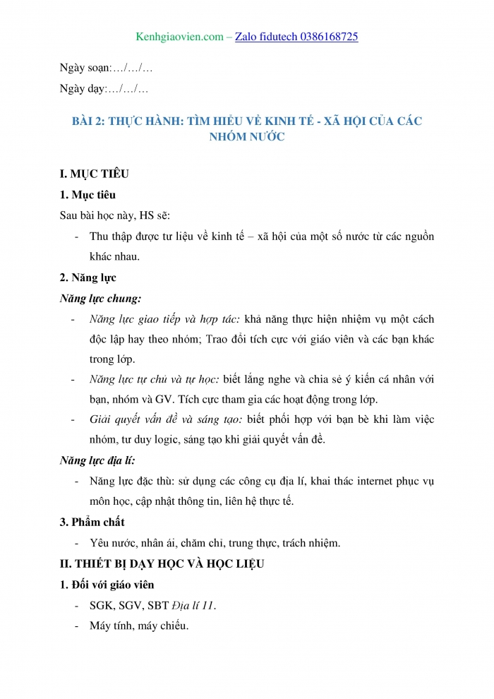 Giáo án và PPT Địa lí 11 chân trời Bài 2: Thực hành Tìm hiểu về kinh tế - xã hội của các nhóm nước