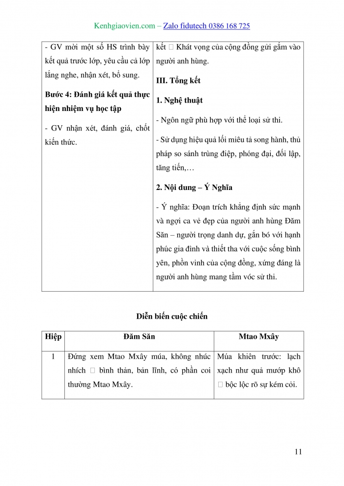 Giáo án và PPT Ngữ văn 10 chân trời Bài 2: Đăm Săn chiến thắng Mtao Mxây (Sử thi Ê-đê)