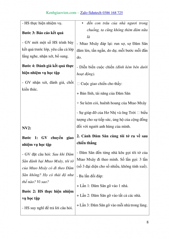 Giáo án và PPT Ngữ văn 10 chân trời Bài 2: Đăm Săn chiến thắng Mtao Mxây (Sử thi Ê-đê)