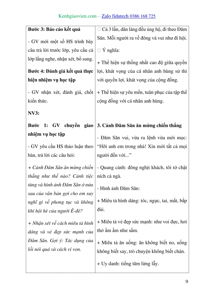 Giáo án và PPT Ngữ văn 10 chân trời Bài 2: Đăm Săn chiến thắng Mtao Mxây (Sử thi Ê-đê)