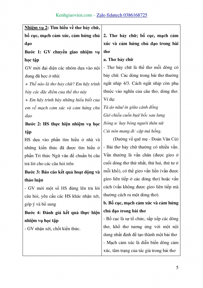 Giáo án và PPT Ngữ văn 8 cánh diều Bài 2: Nắng mới (Lưu Trọng Lư)