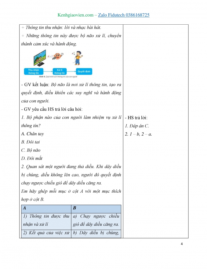 Giáo án và PPT Tin học 3 kết nối Bài 2: Xử lí thông tin