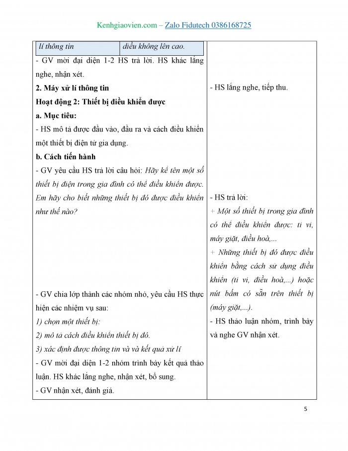 Giáo án và PPT Tin học 3 kết nối Bài 2: Xử lí thông tin