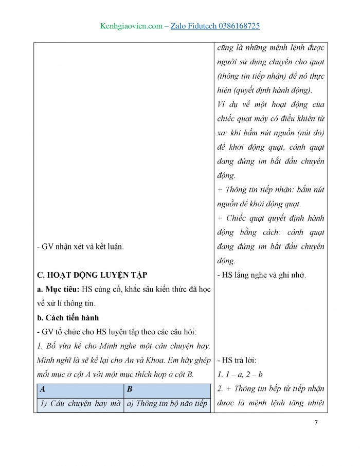 Giáo án và PPT Tin học 3 kết nối Bài 2: Xử lí thông tin