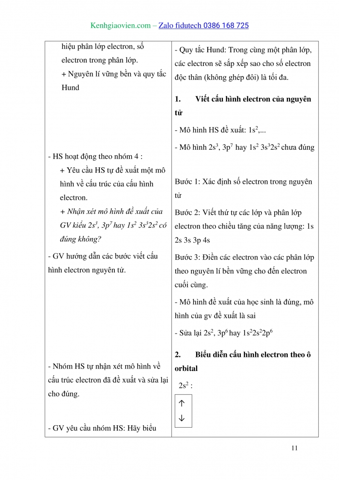 Giáo án và PPT Hoá học 10 kết nối Bài 3: Cấu trúc lớp vỏ electron nguyên tử