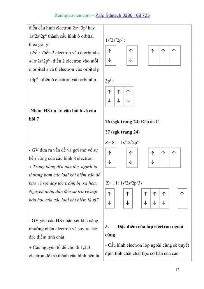 Giáo án và PPT Hoá học 10 kết nối Bài 3: Cấu trúc lớp vỏ electron nguyên tử