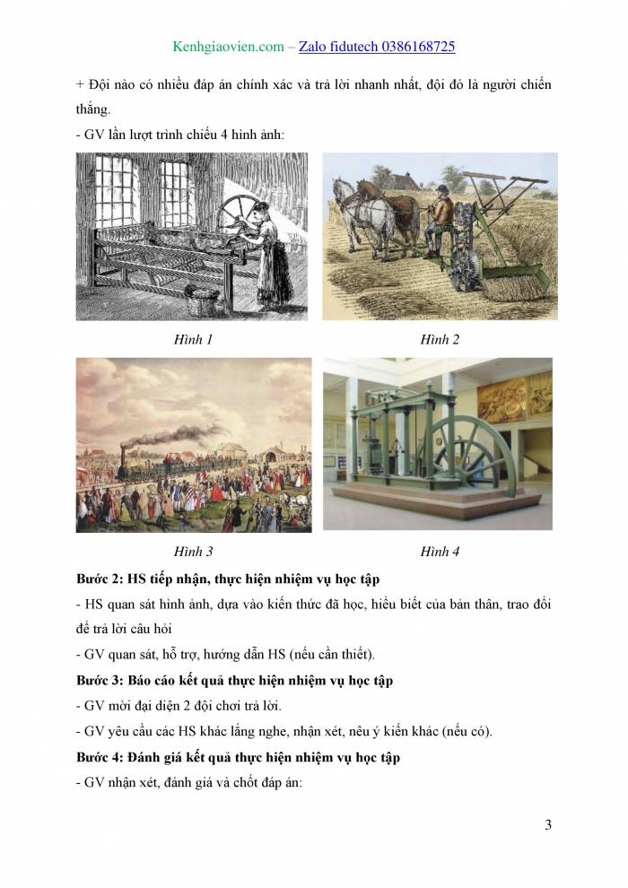 Giáo án và PPT Lịch sử 8 kết nối Bài 3: Cách mạng công nghiệp (nửa sau thế kỉ XVIII – giữa thế kỉ XIX)