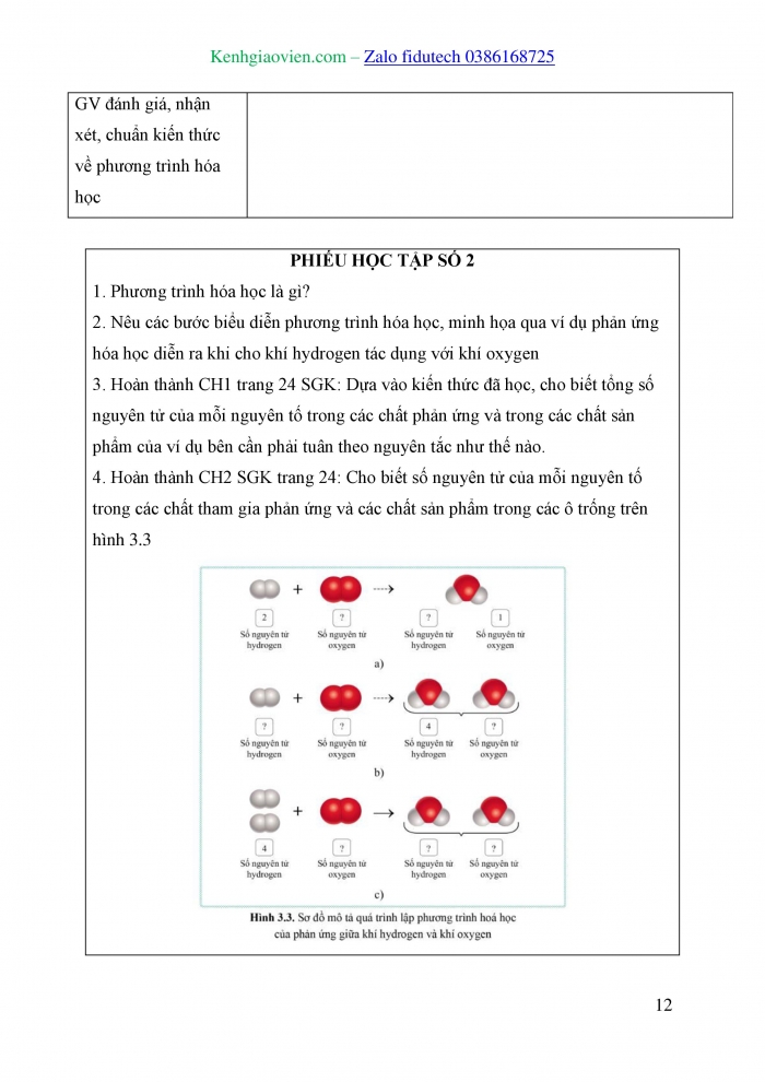 Giáo án và PPT KHTN 8 cánh diều Bài 3: Định luật bảo toàn khối lượng. Phương trình hoá học