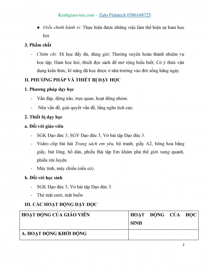 Giáo án và PPT Đạo đức 3 chân trời Bài 3: Em ham học hỏi