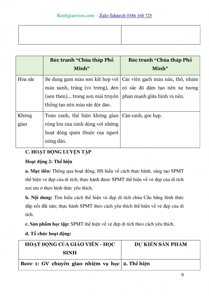 Giáo án và PPT Mĩ thuật 7 kết nối Bài 3: Hình ảnh di tích trong sáng tạo mĩ thuật