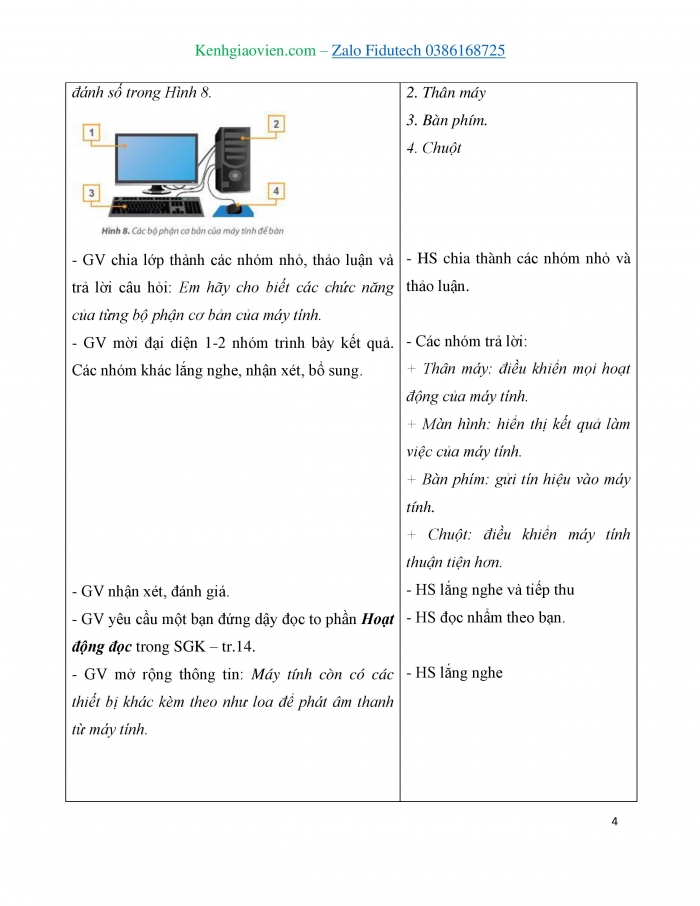 Giáo án và PPT Tin học 3 kết nối Bài 3: Máy tính và em