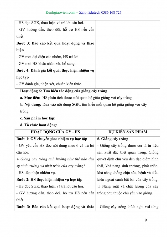 Giáo án và PPT Công nghệ trồng trọt 10 cánh diều Bài 3: Mối quan hệ giữa cây trồng và các yếu tố chính trong trồng trọt