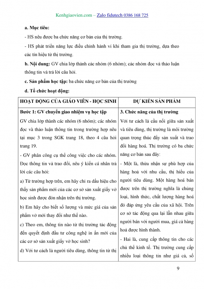 Giáo án và PPT Kinh tế pháp luật 10 cánh diều Bài 3: Thị trường