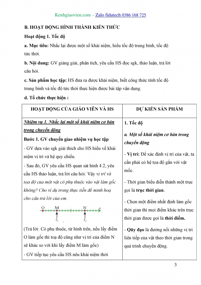 Giáo án và PPT Vật lí 10 chân trời Bài 4: Chuyển động thẳng