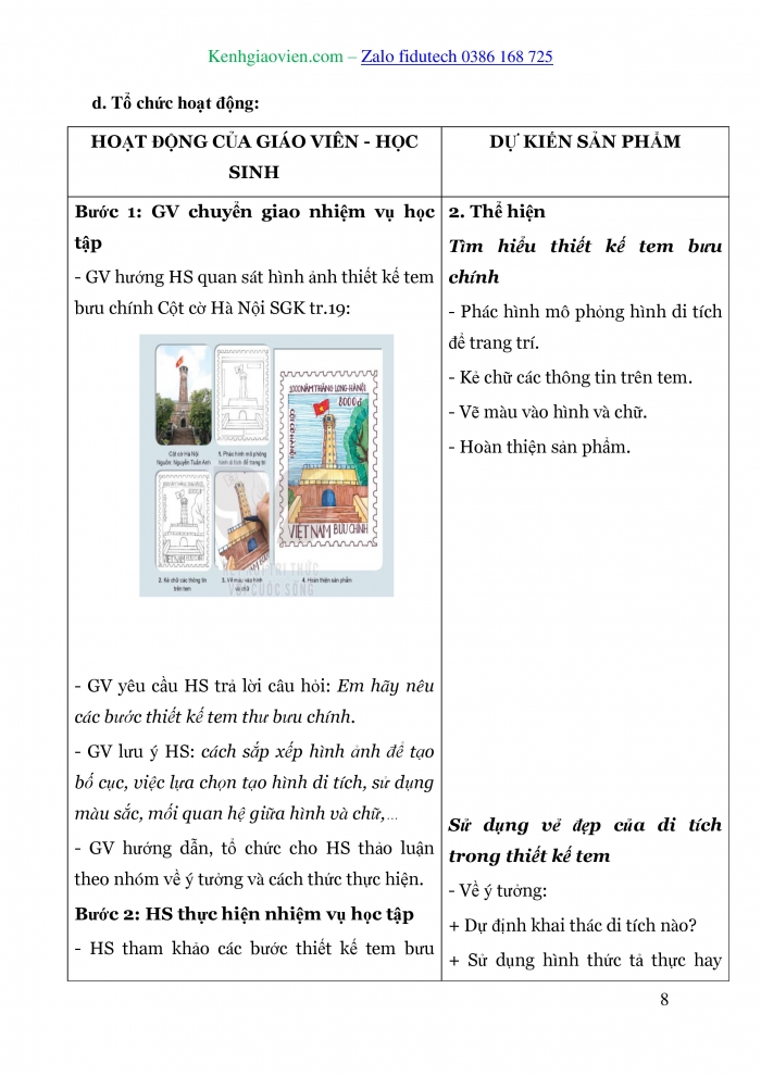 Giáo án và PPT Mĩ thuật 7 kết nối Bài 4: Hình ảnh di tích trong thiết kế tem bưu chính