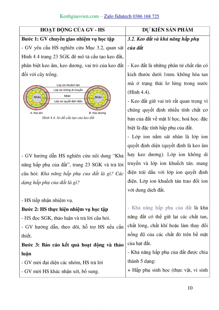 Giáo án và PPT Công nghệ trồng trọt 10 cánh diều Bài 4: Thành phần và tính chất của đất trồng