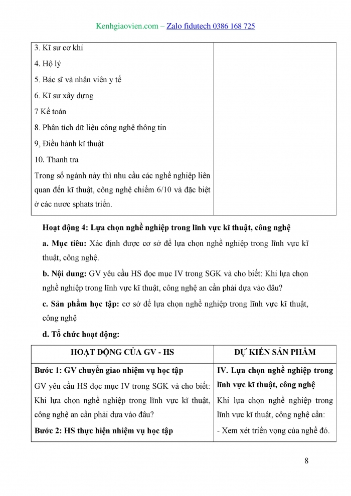 Giáo án và PPT Thiết kế và Công nghệ 10 cánh diều Bài 4: Thị trường lao động trong lĩnh vực kĩ thuật, công nghệ