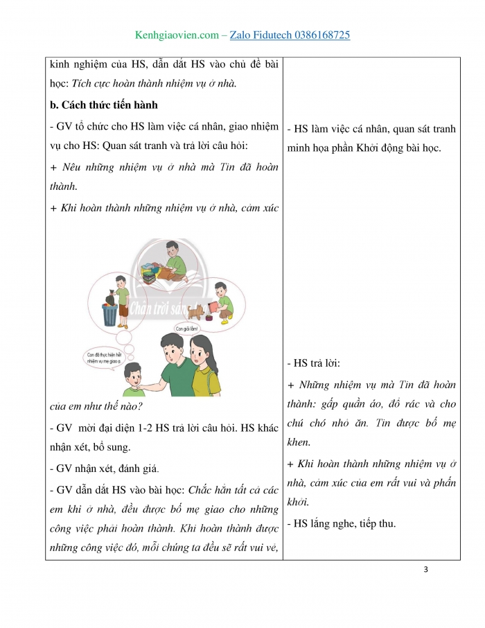 Giáo án và PPT Đạo đức 3 chân trời Bài 4: Tích cực hoàn thành nhiệm vụ ở nhà