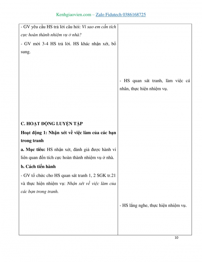 Giáo án và PPT Đạo đức 3 chân trời Bài 4: Tích cực hoàn thành nhiệm vụ ở nhà