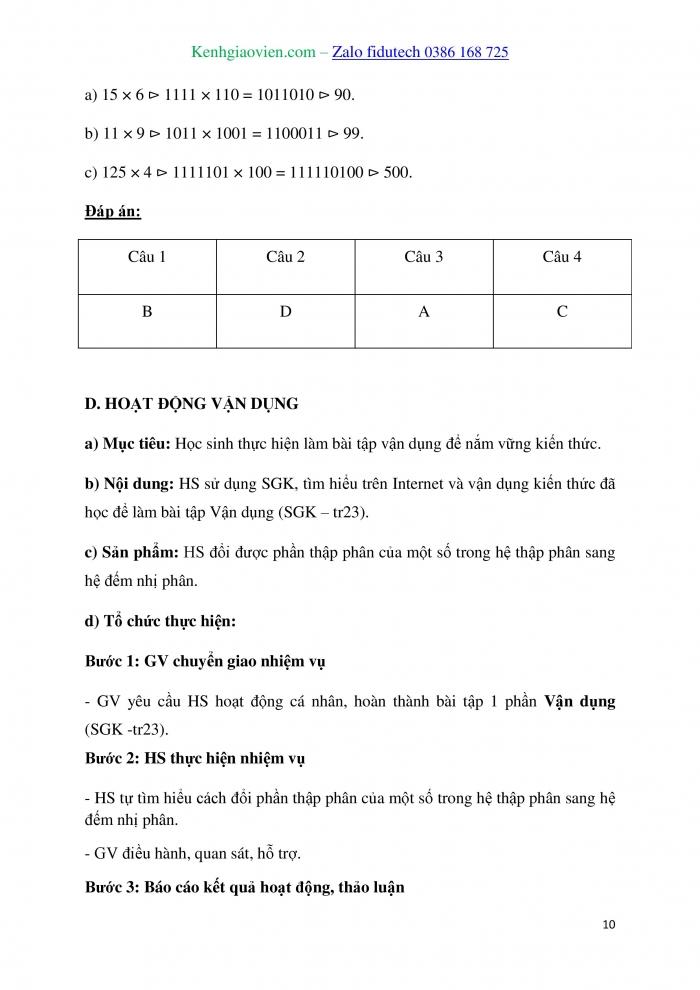 Giáo án và PPT Tin học 10 kết nối Bài 4: Hệ nhị phân và dữ liệu số nguyên