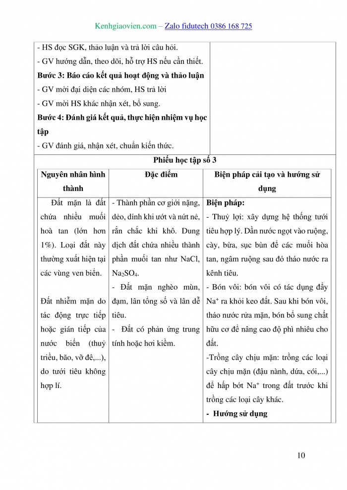 Giáo án và PPT Công nghệ trồng trọt 10 cánh diều Bài 5: Biện pháp cải tạo, sử dụng và bảo vệ đất trồng