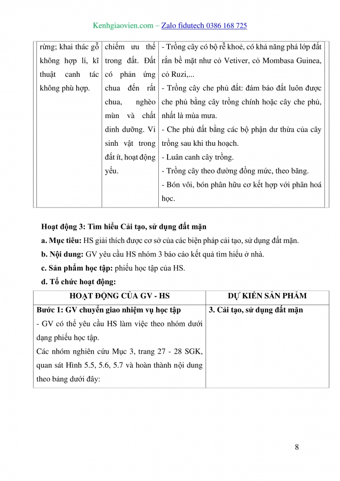 Giáo án và PPT Công nghệ trồng trọt 10 cánh diều Bài 5: Biện pháp cải tạo, sử dụng và bảo vệ đất trồng