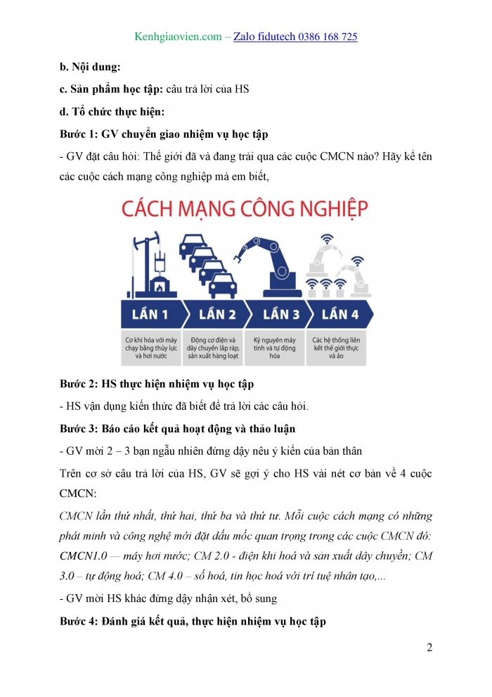 Giáo án và PPT Thiết kế và Công nghệ 10 cánh diều Bài 5: Các cuộc cách mạng công nghiệp