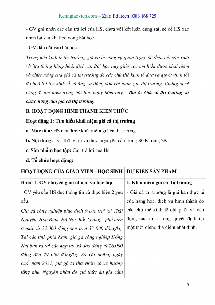 Giáo án và PPT Kinh tế pháp luật 10 chân trời Bài 5: Giá cả thị trường và chức năng của giá cả thị trường