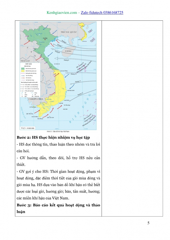Giáo án và PPT Địa lí 8 cánh diều Bài 5: Khí hậu Việt Nam
