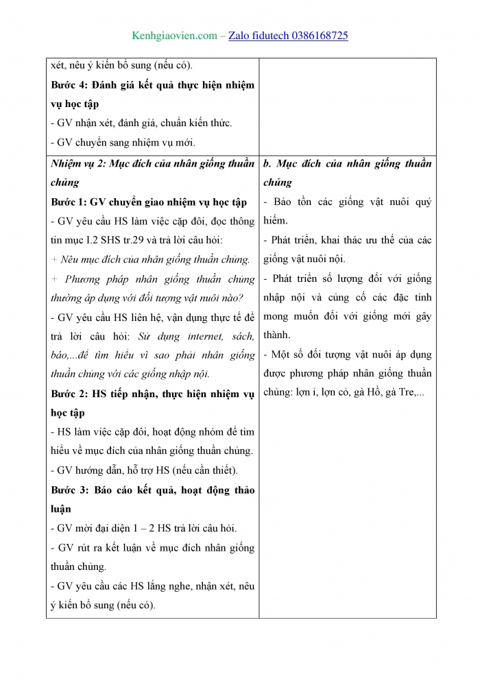 Giáo án và PPT Công nghệ chăn nuôi 11 kết nối Bài 5: Nhân giống vật nuôi