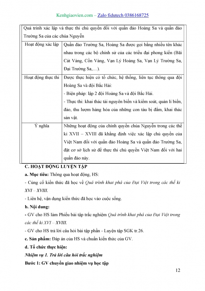 Giáo án và PPT Lịch sử 8 cánh diều Bài 5: Quá trình khai phá của Đại Việt trong các thế kỉ XVI - XVIII