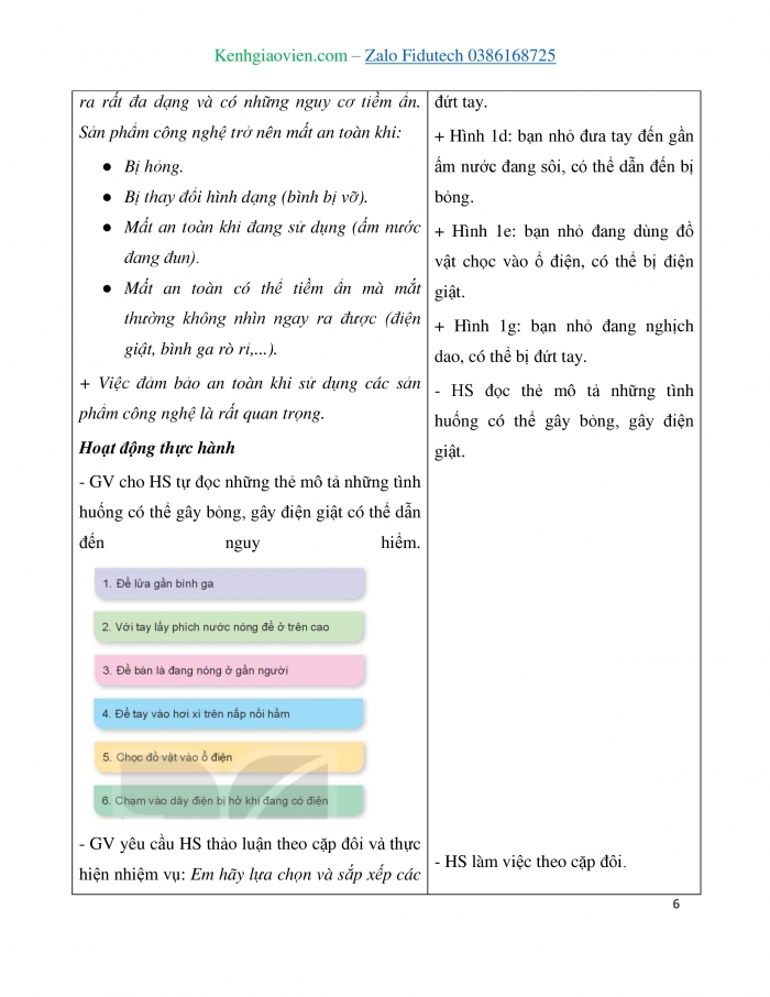Giáo án và PPT Công nghệ 3 kết nối Bài 6: An toàn với môi trường công nghệ trong gia đình